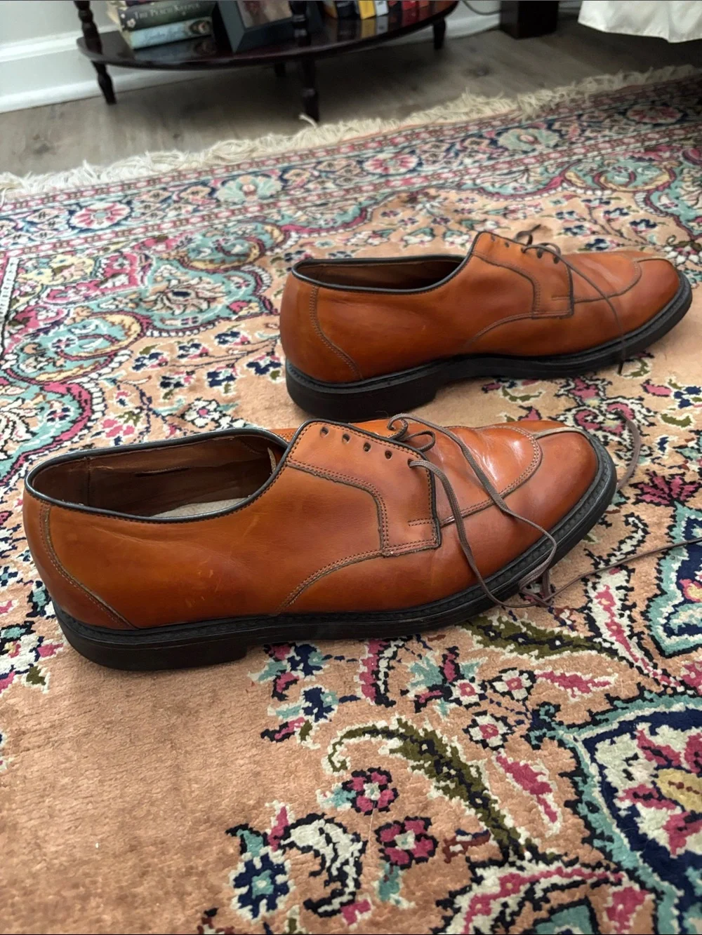 Allen Edmonds Cognac Leather Derby Shoes
